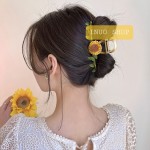 Pinza de cabello de girasol